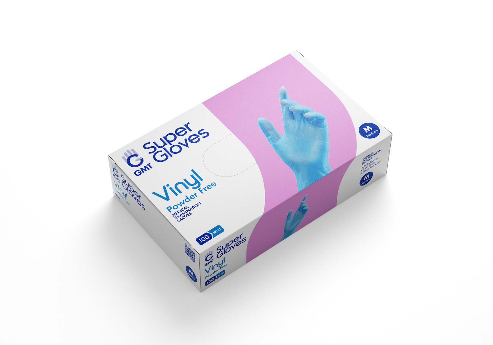 GMT Γάντια Βινυλίου Χωρίς Πούδρα Μπλε 100τμχ