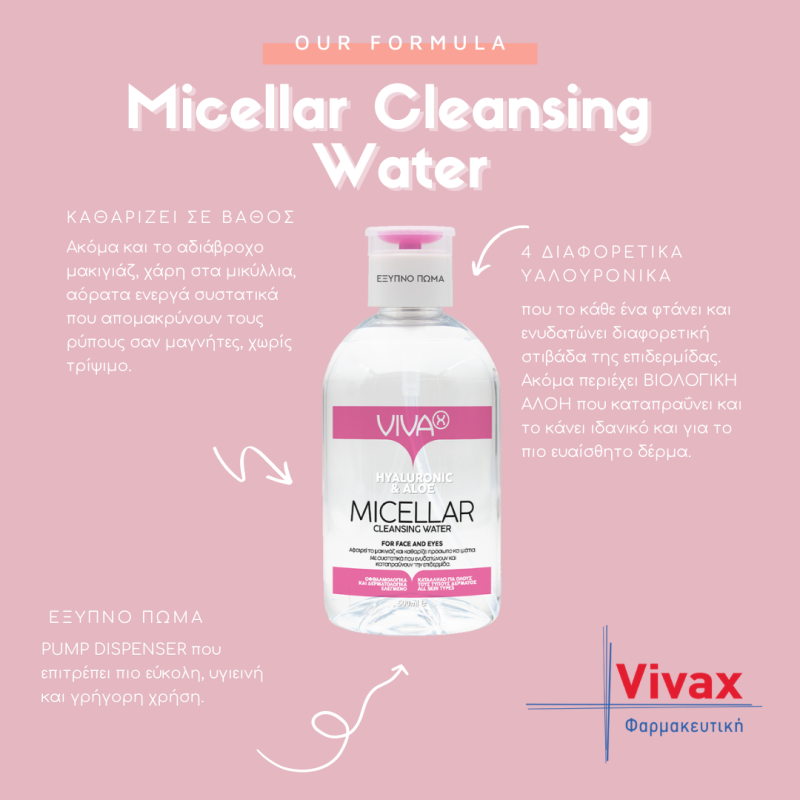 Νερό καθαρισμού προσώπου Vivax Micellar (500ml) - Image 3