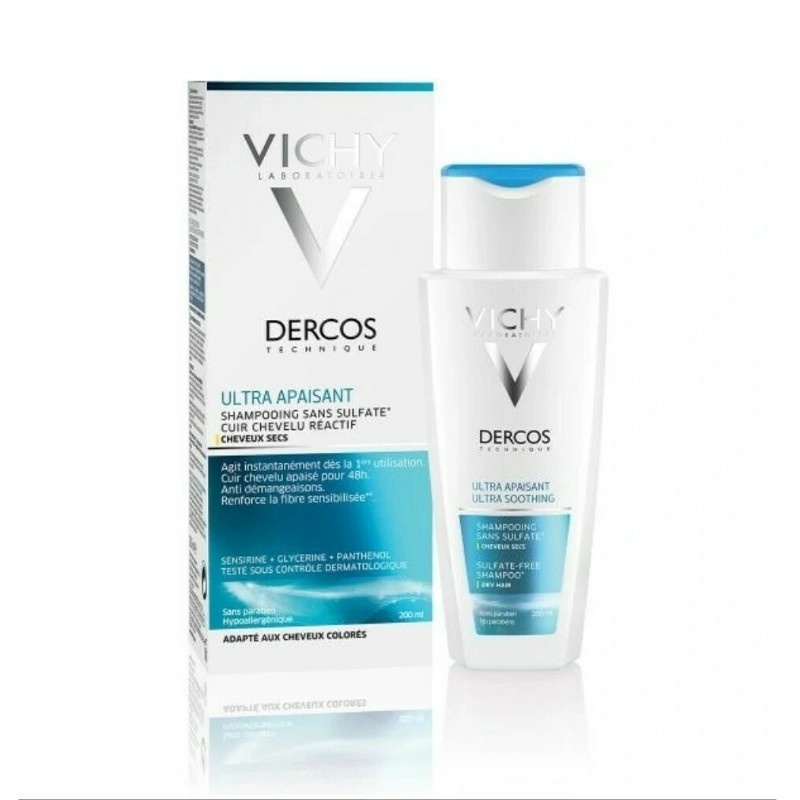 Vichy Dercos Ultra Soothing Sulfate Free Σαμπουάν κατά της Ξηροδερμίας για Ξηρά Μαλλιά 200ml - Image 2