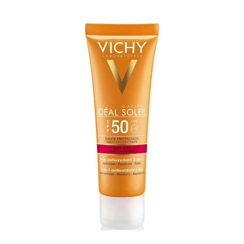Vichy Ideal Soleil Anti-Age 1 in 1 Αδιάβροχη Αντηλιακή Κρέμα Προσώπου SPF50 50ml