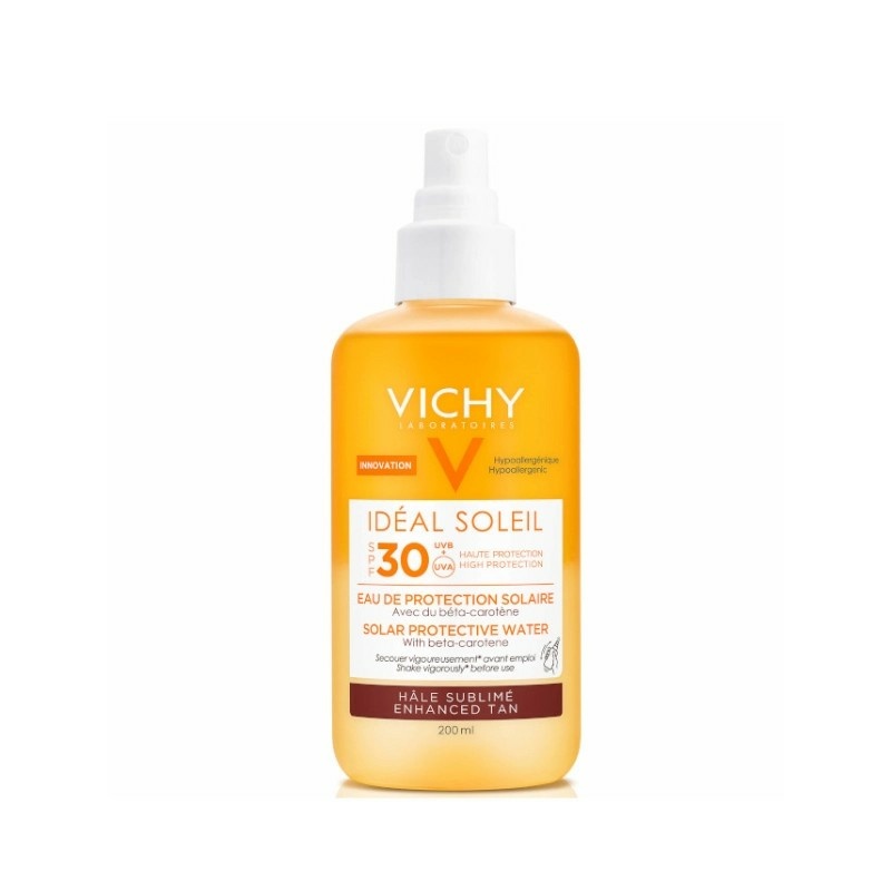 Vichy Ideal Soleil Luminosity Protective Solar Water Αδιάβροχη Αντηλιακή Λοσιόν για το Σώμα SPF30 σε Spray 200ml