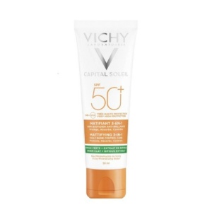 Vichy Mattifying 3 in 1 Daily Shine Control Care Αδιάβροχη Αντηλιακή Κρέμα Προσώπου SPF50 50ml