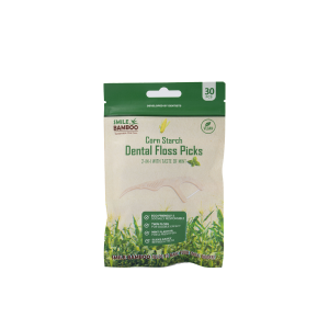 Smile Bamboo Corn Starch Dental Floss Picks Mint Οδοντικό Νήμα σε Διχάλα από Καλαμπόκι 30τμχ