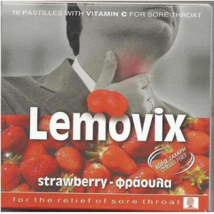Lemovix Παστίλιες Λαιμού , Γεύση Φράουλα 16τμχ