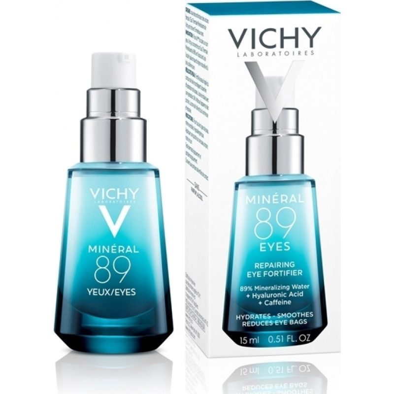 Vichy Mineral 89 24ωρη Κρέμα Ματιών με Υαλουρονικό Οξύ για Ενυδάτωση, Μαύρους Κύκλους & Σακούλες 15ml - Image 2