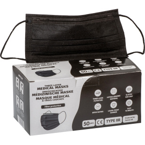 Χειρουργική μάσκα Zarena Type IIR Face Mask 50τμχ Μαύρο
