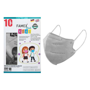 Famex Kids FFP2 NR Particle Filtering Half Mask Γκρι 10τμχ