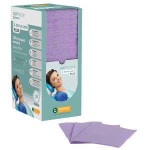 Οδοντιατρική πετσέτα 3ply  Soft Care Plus με dispenser 125ΤΜΧ (33cmΧ45cm) - Μώβ