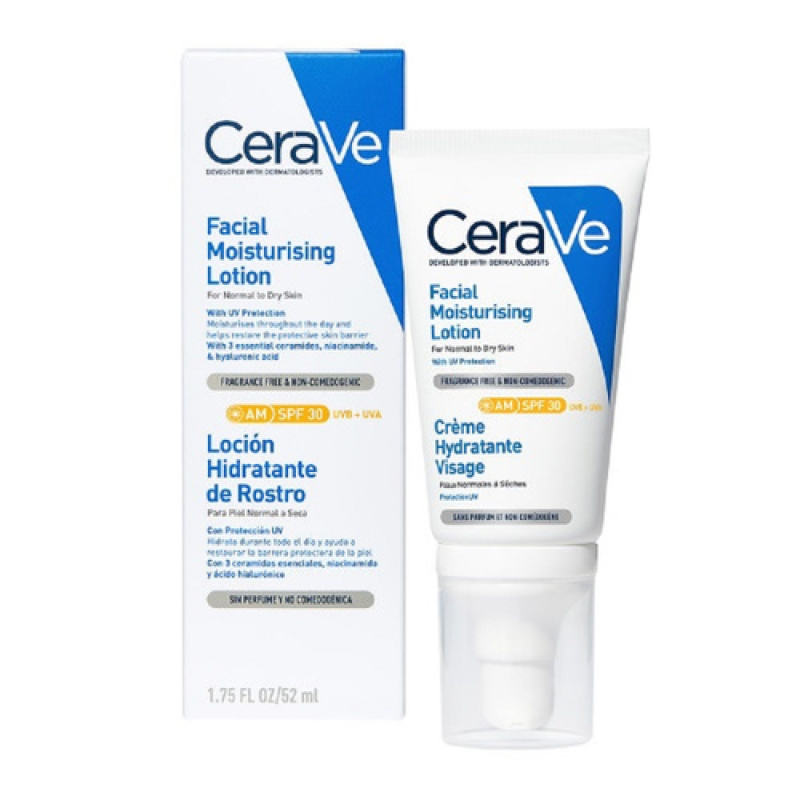 CeraVe Facial Mositurizing Lotion Ενυδατική Κρέμα Προσώπου Με SPF30 Για Κανονικές/ Ξηρές Επιδερμίδες 52ml