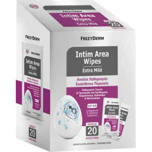 Frezyderm Intim Area Wipes Extra Mild pH 4 Μαντηλάκια Καθαρισμού Ευαίσθητης Περιοχής 20τμχ