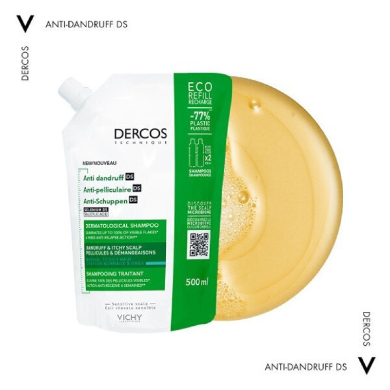 Vichy Dercos Anti Dandruff Σαμπουάν κατά της Πιτυρίδας για Κανονικά Μαλλιά 500ml ECO REFILL RECHARGE - Image 2