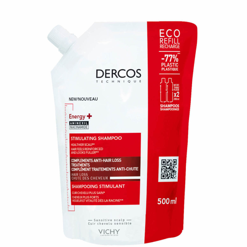 Vichy Dercos Energy+ Stimulating Shampoo Σαμπουάν για την Τριχόπτωση Eco Refill 500 ml