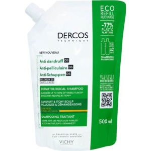 Vichy Dercos Anti Dandruff Σαμπουάν κατά της Πιτυρίδας για Ξηρά Μαλλιά 500ml REFILL ΣΥΣΚΕΥΑΣΙΑ