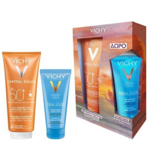 Vichy Set Capital Soleil Spf50+ Hydrating Protective Milk Face & Body 300ml + ΔΩΡΟ Vichy Capital Soleil After-Sun Milk 100ml