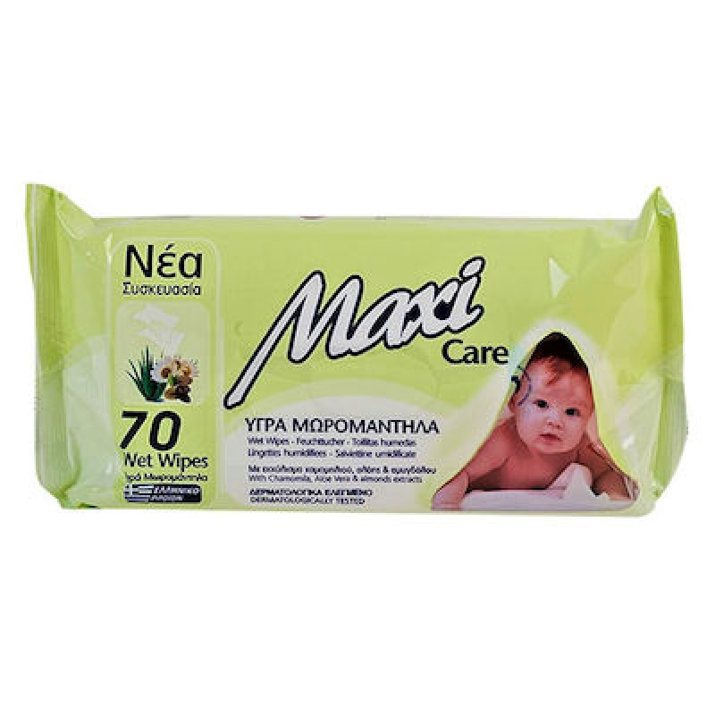 Maxi Μωρομάντηλα με Χαμομήλι & Aloe Vera 70τμχ