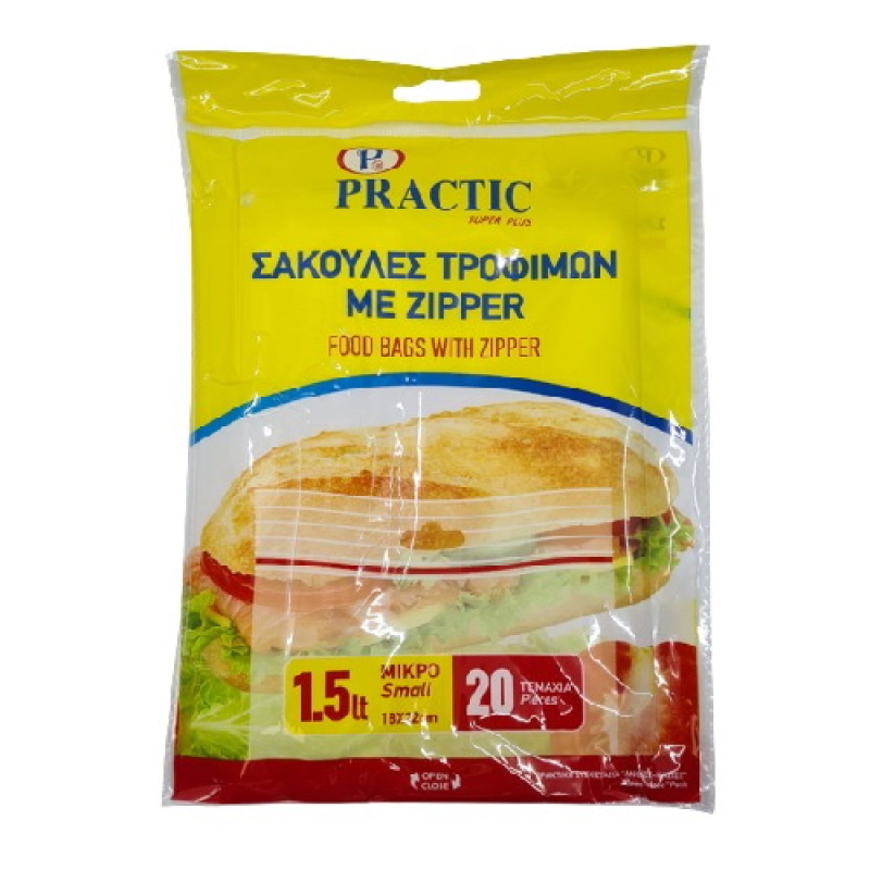 Σακούλες Τροφίμων με Zipper 20τεμαχίων 1,5lt