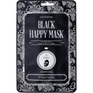 Kocostar Black Happy Mask Μάσκα Προσώπου από Άνθρακα Binchotan για Απομάκρυνση των Ρύπων 1 Τεμάχιο [25ml]