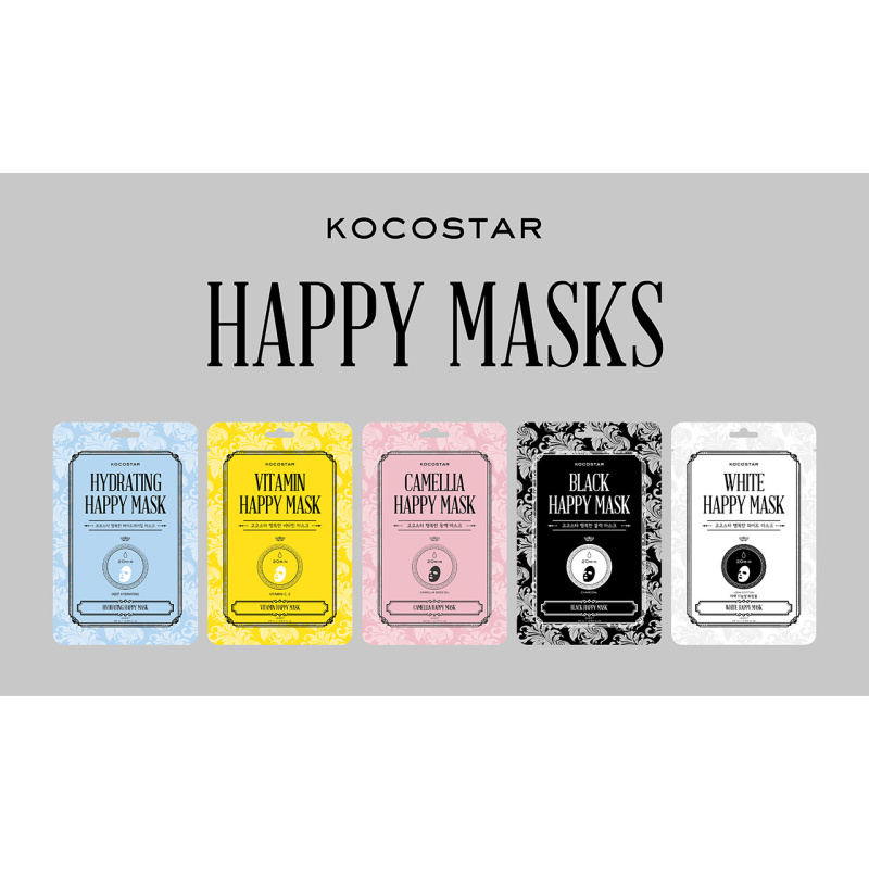 Kocostar Black Happy Mask Μάσκα Προσώπου από Άνθρακα Binchotan για Απομάκρυνση των Ρύπων 1 Τεμάχιο [25ml] - Image 2