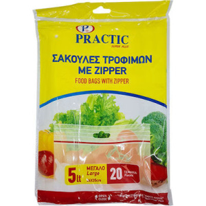 Σακούλες Τροφίμων Zipper 5lt 20τεμ Practic