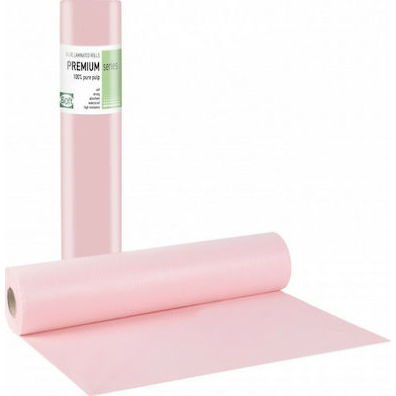 Εξεταστικό Ρολό Soft Care Χαρτί+Πλαστικό  58cm Χ 50m, Ροζ
