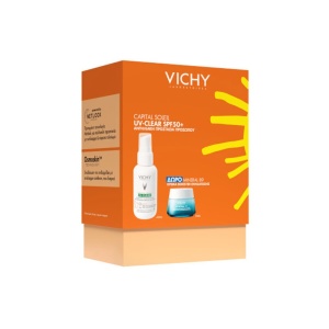 Vichy Capital Soleil Promo UV-CLEAR Αντηλιακό Προσώπου SPF50+, 40ml & Δώρο Mineral 89 Κρέμα Booster Ενυδάτωσης, 15ml, 1σετ