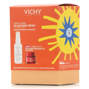 Vichy Promo Capital Soleil UV- Age Daily SPF50+ Αντηλιακό Προσώπου με Χρώμα, 40ml & Δώρο Liftactiv Collagen Specialist 16 Κρέμα Ημέρας, 15ml, 1σετ