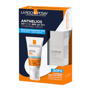 La Roche-Posay Anthelios UVMUNE400 Hydrating Cream SPF50+ Αντιηλιακό με Άρωμα & Δώρο Toleriane Sensitive Ενυδατική Κρέμα, 15ml, 1σετ