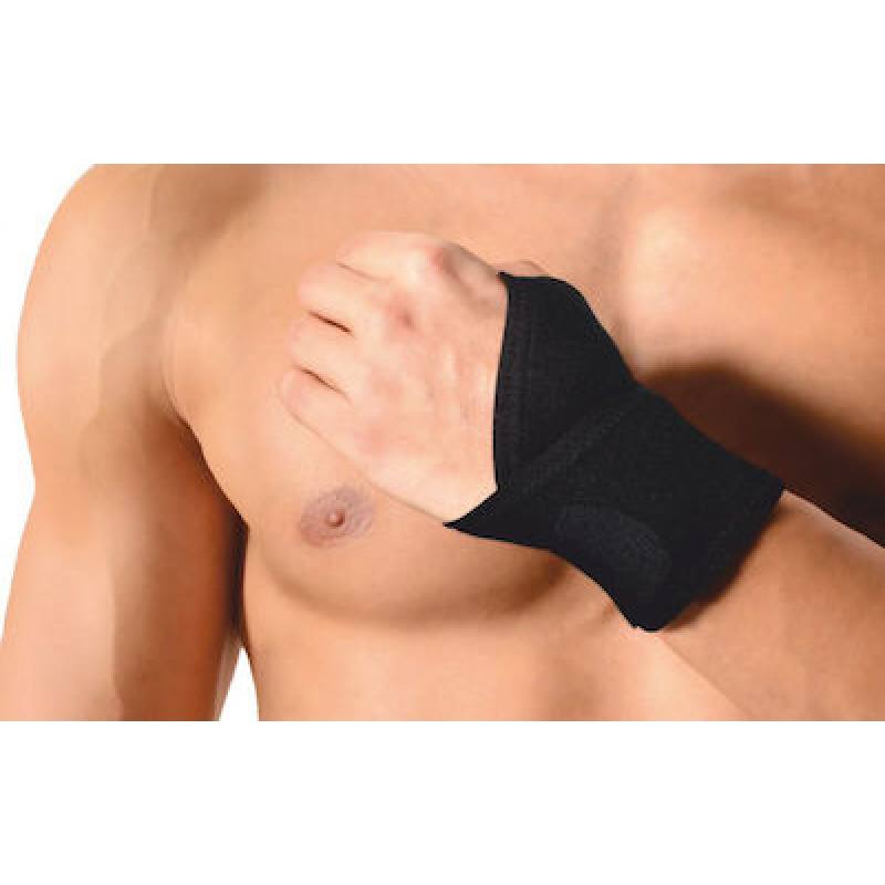 Anatomic Line 5071 Ελαστικό Περικάρπιο με Αντίχειρα & Δέσιμο σε Μαύρο Χρώμα