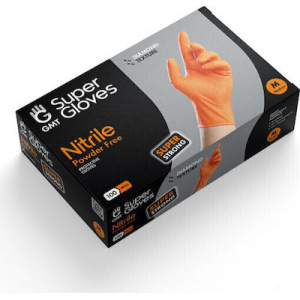 GMT Super Strong Γάντια Νιτριλίου Diamond ,Πορτοκαλί 100 τμχ