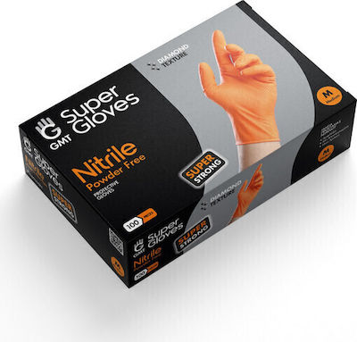 GMT Super Strong Γάντια Νιτριλίου Diamond ,Πορτοκαλί 100 τμχ