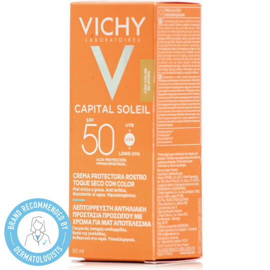 Vichy BB Mattifying Dry Touch Αδιάβροχη Αντηλιακή Κρέμα Προσώπου SPF50 με Χρώμα 50ml